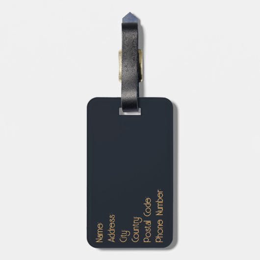  goud, blauw en turquoise kolibrie bagagelabel (Achterkant verticaal)