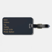 goud, blauw en turquoise kolibrie bagagelabel (Achterkant horizontaal)