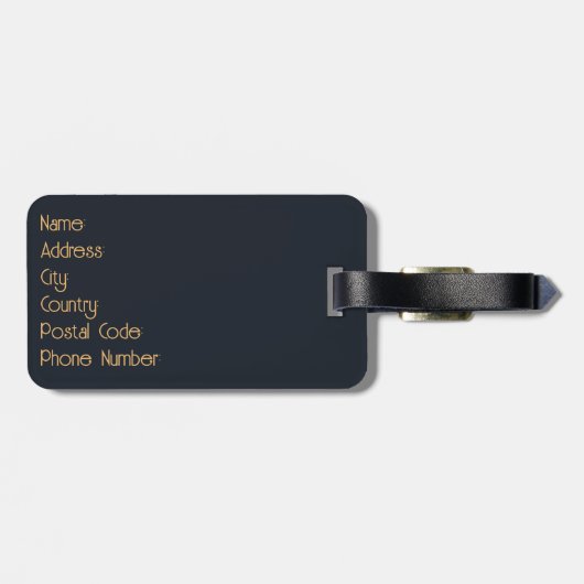  goud, blauw en turquoise kolibrie bagagelabel (Achterkant horizontaal)