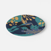  goud, blauw en turquoise kolibrie papieren bordje (Gekanteld)