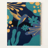 goud, blauw en turquoise kolibrie planner (Achterkant)
