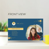 Goud & Blauw, Foto toevoegen aan Custom Shape Corp Visitekaartje