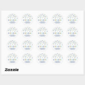 Goud Blauw Glitter Confetti Cheers Christmas Custo Ronde Sticker (Vel)