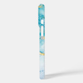 Goud Blauw Glitter Waterverf Personaliseer Case-Mate iPhone Case (Achterkant / Links)