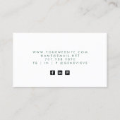 Goud Blauw Groen Moderne Waterverf Visitekaartje (Achterkant)