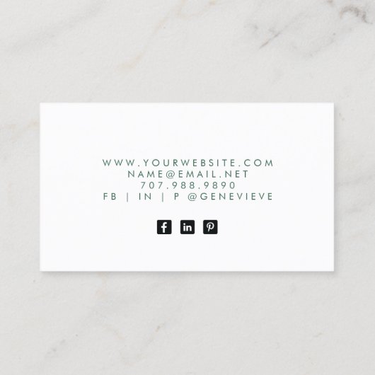 Goud Blauw Groen Moderne Waterverf Visitekaartje (Achterkant)