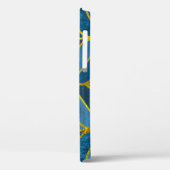 Goud Blauw Grunge Patroon Case-Mate iPhone Case (Achterkant / Links)