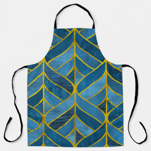 Goud Blauw Grunge Patroon Schort