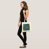 Goud Blauw Grunge Patroon Tote Bag (Voorkant (model))