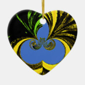 Goud Blauw Keramisch Ornament (Voorkant)