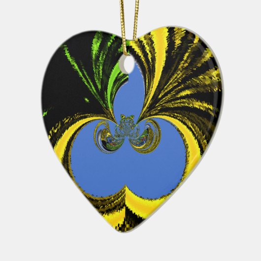 Goud Blauw Keramisch Ornament (Links)