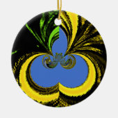 Goud Blauw Keramisch Ornament (Voorkant)