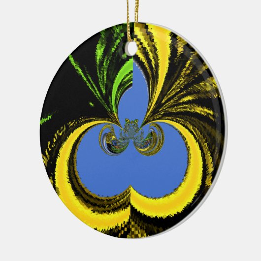 Goud Blauw Keramisch Ornament (Links)