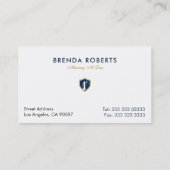 Goud Blauw Lady Justice Badge Advocaat Visitekaartje (Achterkant)