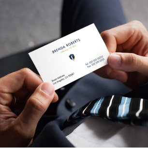 Goud Blauw Lady Justice Badge Advocaat Visitekaartje