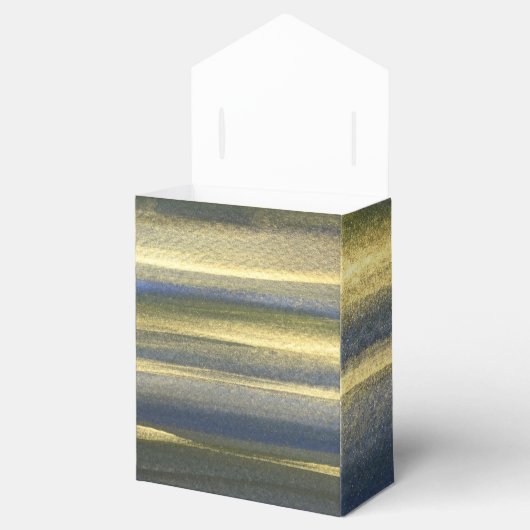 Goud Blauw Lijnen Tent Gift Wrappi9ng Bedankdoosjes (Geopend)