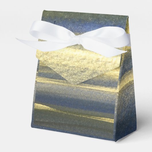Goud Blauw Lijnen Tent Gift Wrappi9ng Bedankdoosjes (Voorkant Zijde)
