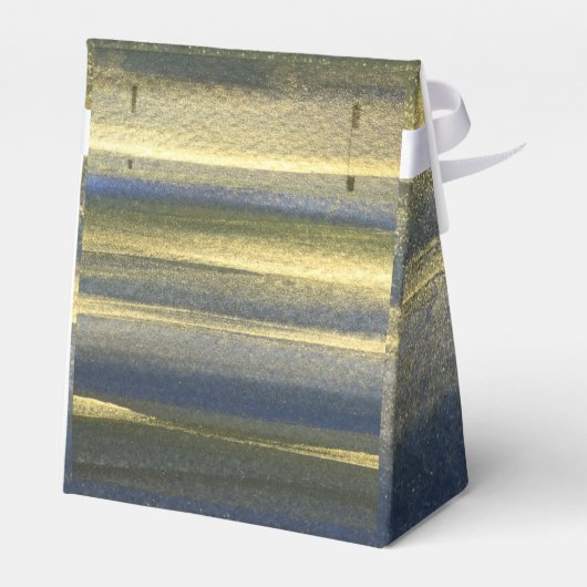 Goud Blauw Lijnen Tent Gift Wrappi9ng Bedankdoosjes (Achterkant)