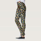 Goud Blauw Luipaard Leggings (Links)