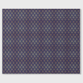 Goud & Blauw: Luxe Damask Cadeaupapier (Vlak)