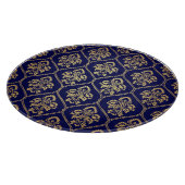 Goud & Blauw: Luxe Damask Snijplank (Hoek)