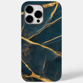 Goud Blauw Marmer Cool Case-Mate iPhone 14 Pro Max Hoesje