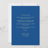 Goud Blauw Minimalistische Chic Kerst Foto Familie (Achterkant)