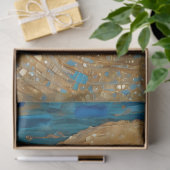 Goud Blauw Mozaïek Afro-Amerikaanse Vrouw Decoupag Tissuepapier (Geschenk)