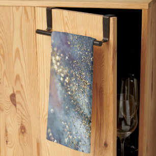 Goud Blauw Paars Glitter Glam 1 Theedoek