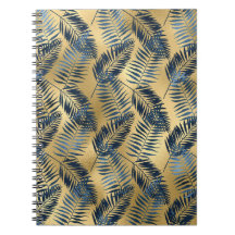 Goud Blauw Palmblad Journaal