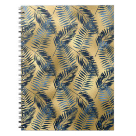 Goud Blauw Palmblad Journaal Notitieboek