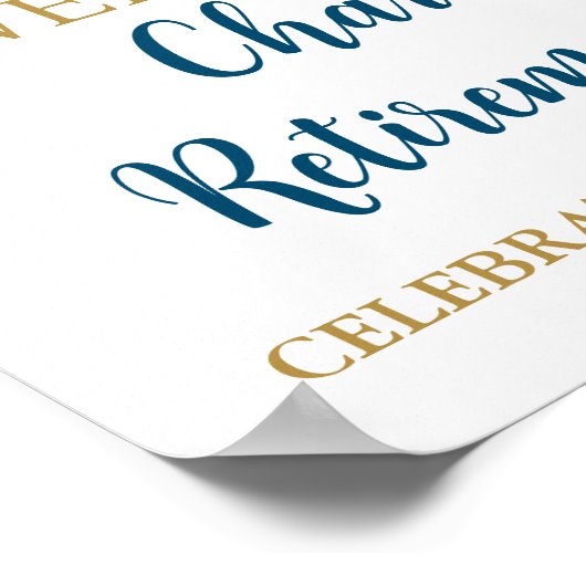 Goud Blauw Pensioen Partij Custom 12x18 Foto Poster (Hoek)