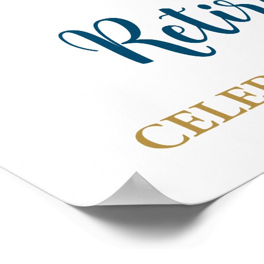 Goud Blauw Pensioen Partij Custom 18x24 Foto Poster (Hoek)