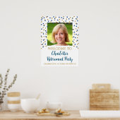 Goud Blauw Pensioen Partij Custom 18x24 Foto Poster (Keuken)