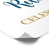 Goud Blauw Pensioen Partij Custom 20x30 Foto Poster (Hoek)