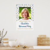 Goud Blauw Pensioen Partij Custom 20x30 Foto Poster (Keuken)