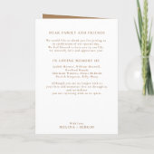 Goud Blauw Roze Bloemen Opgevouwen Trouwen  Programma (Achterkant)