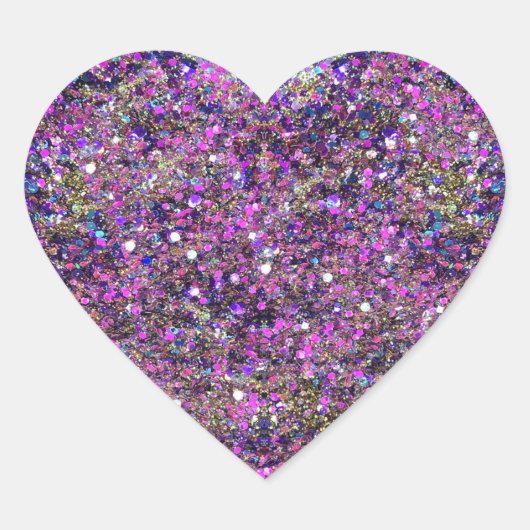Goud Blauw Roze Glitter Blank Sjabloon Modern Chic Hart Sticker (Voorkant)