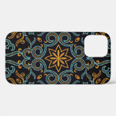 Goud & Blauw: Sierlijke Vintage Case-Mate iPhone Case (Achterkant (horizontaal))