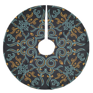 Goud & Blauw: Sierlijke Vintage Kerstboom Rok