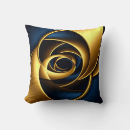 goud blauw spiraal abstract wervelpatroon luxe ge kussen