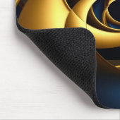 goud blauw spiraal abstract wervelpatroon luxe ge muismat (Hoek)