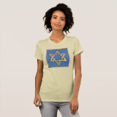 Goud Blauw Ster van David Kunstpaneel T-shirt (Voorkant volledig)