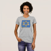 Goud Blauw Ster van David Kunstpaneel T-shirt (Voorkant volledig)