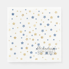 Goud Blauw Sterrenlicht Sterren Persoonlijke Baby  Servet
