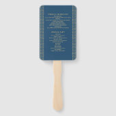 Goud & Blauw Stippen Persoonlijke bruiloft Handwaaier (Achterkant)