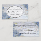 Goud Blauw Textuur Marmer Visitekaartje (Voorkant / Achterkant)