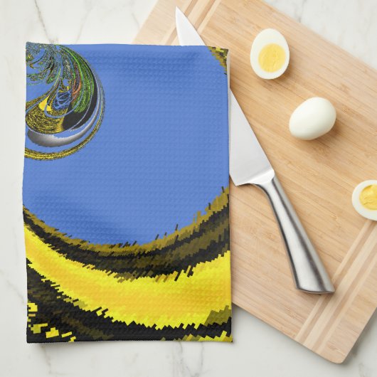 Goud Blauw Theedoek (Quarter Fold)