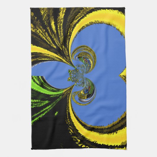 Goud Blauw Theedoek (Verticaal)