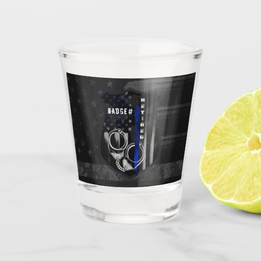 Goud blauw Thin Line Shot glas (Voorkant)